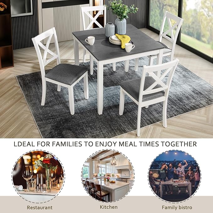 KEIKI 5-Piece Standard Height Dining Table Set - Image 4