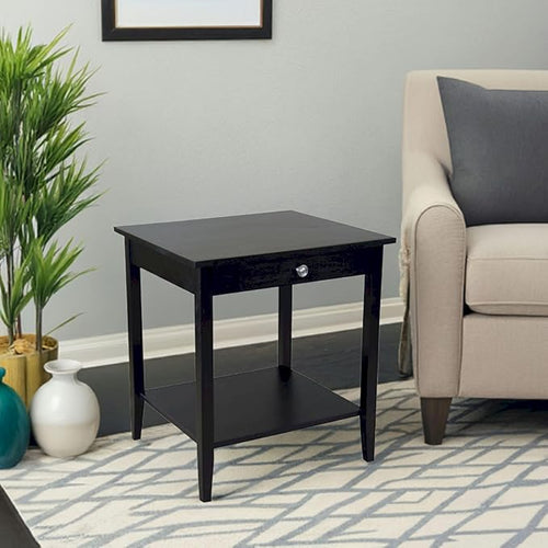 2-Tier Solid Acacia End Table w/Drawer by FairwayAvenueHome