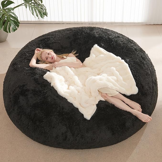 Bean Bag Cover, Fluffy Beanbag Chairs Cover Only, Stuffed Animal Storage Bean - Image 8