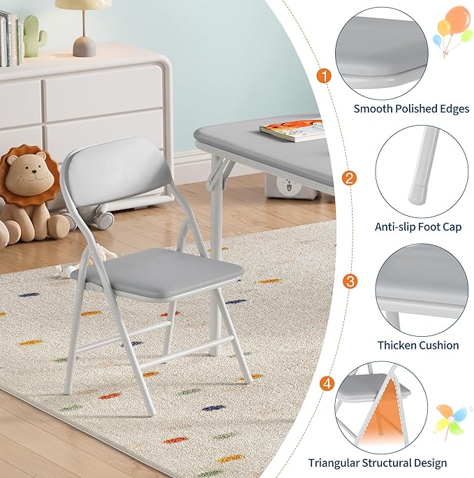 GarveeHome 7-Piece Kids Folding Table and Chairs Set, Toddlers Children's - Image 5