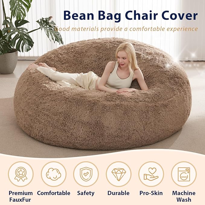 Big Bean Bag Cover Only, Washable Oversized Bean Bag Chairs Cover - Image 5