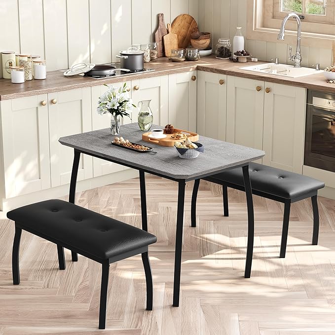 3 Piece Farmhouse Dining Table Set - Image 2