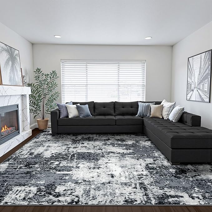Washable Area Rugs 6'x9' Non-Slip Modern Abstract Soft - Image 8
