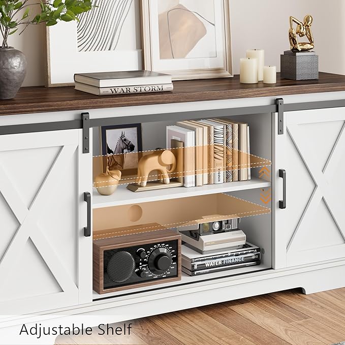 CABIHOME Farmhouse Tv Stand for 65 Inches TVs, Entertainment Center - Image 5