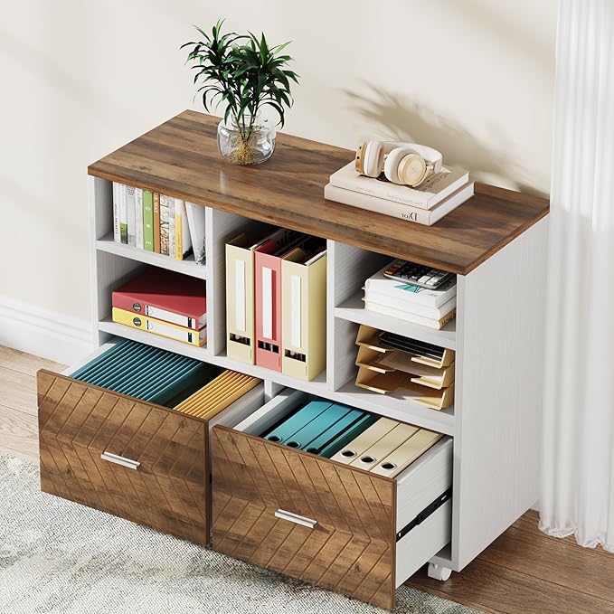 Tribesigns 2-Drawer Wood File Cabinet, Mobile Lateral Filing Cabinet by Tribesigns