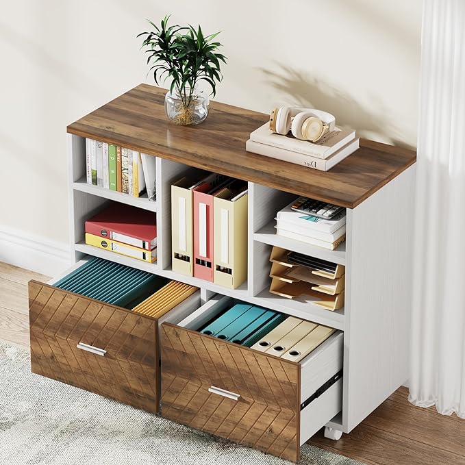 Tribesigns 2-Drawer Wood File Cabinet, Mobile Lateral Filing Cabinet - Image 4