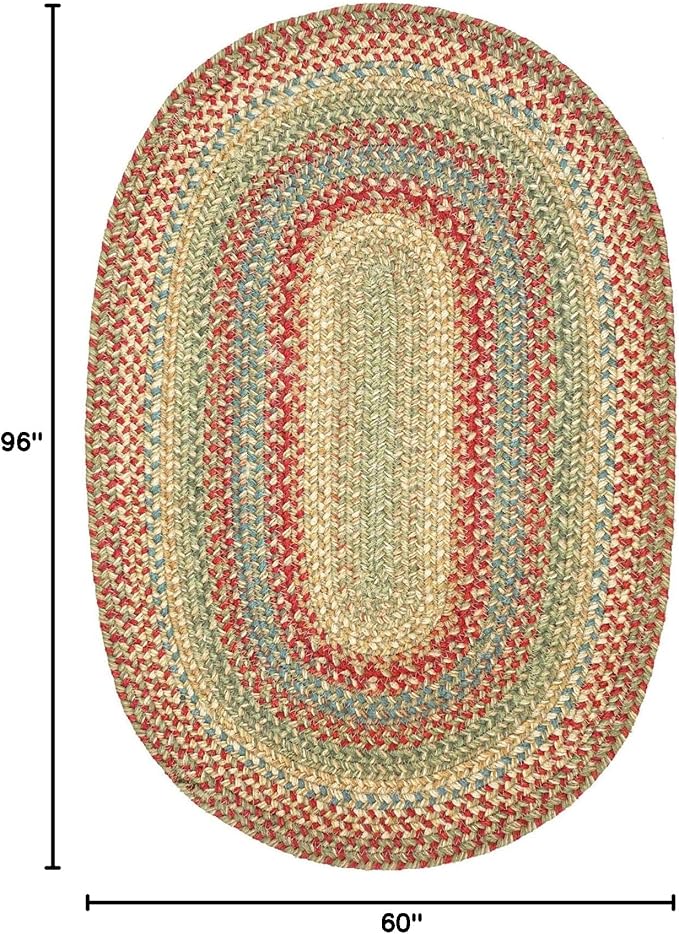Azalea Multicolor Braided Oval Area Rugs, 5x8' - Image 2