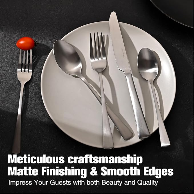 KINGSTONE Silverware Set for 8, 40-Piece 18/10 Stainless Steel Flatware Set - Image 6