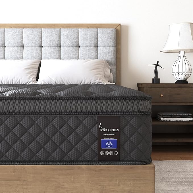 Full Hybrid Mattress, 14 Inch Medium Mattresses Euro Top by VISCOUNTESS