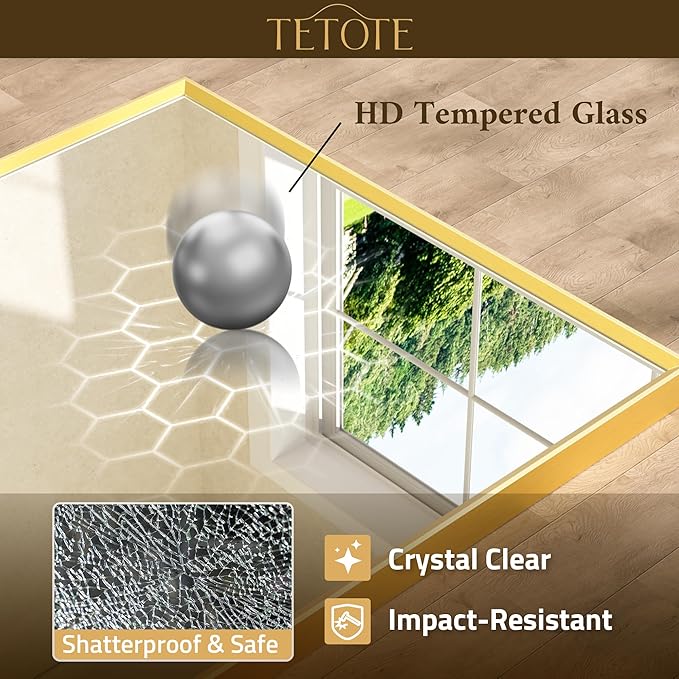 TETOTE Brushed Gold Vanity Mirror - Image 4