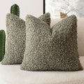 Foindtower 2 Pieces 18x18 Inch Sage Green, Faux Fur Throw Pillow Cover Accent by Foindtower