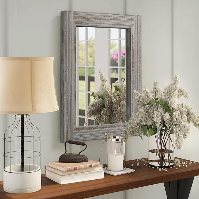 YOSHOOT Hand-Made Wooden Spliced Wall Mirror - Image 6