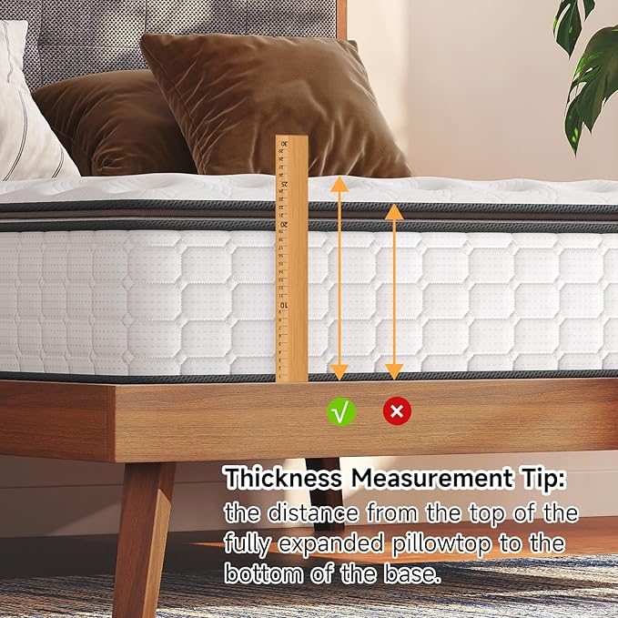 Vesgantti Full Size Mattress, 10 Inch Hybrid Full Mattress in a Box, Pillow Top - Image 6