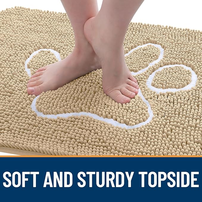 OLANLY Door Mat for Muddy Dog Paws 36x24, Ultra Absorbent Chenille Mud Doormat - Image 4