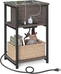 VASAGLE Side Table with Charging Station, 3-Tier End Table with USB Ports and by VASAGLEbySONGMICSHOME