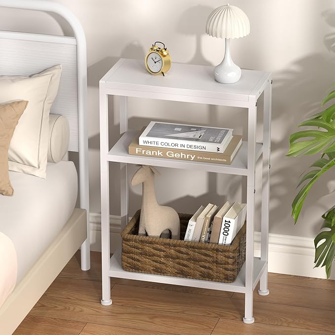 Narrow Side Table for Small Space, 3-Tier Small End Table - Image 2
