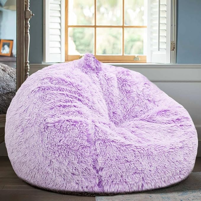 Fluffy Bean Bag Chair, 3FT Round Memory Foam Filled Bean Bag - Image 7