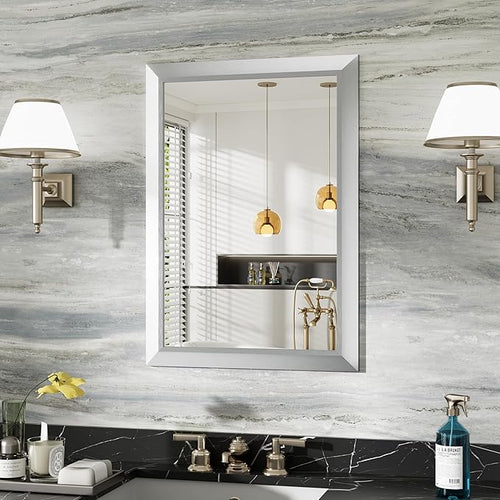22x30 Inch Silver Bathroom Mirror by Briivuemodernmirrors