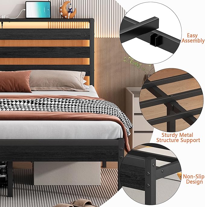 14 Inch Classic Metal Platform Bed Frame-Queen Bed Frame - Image 5