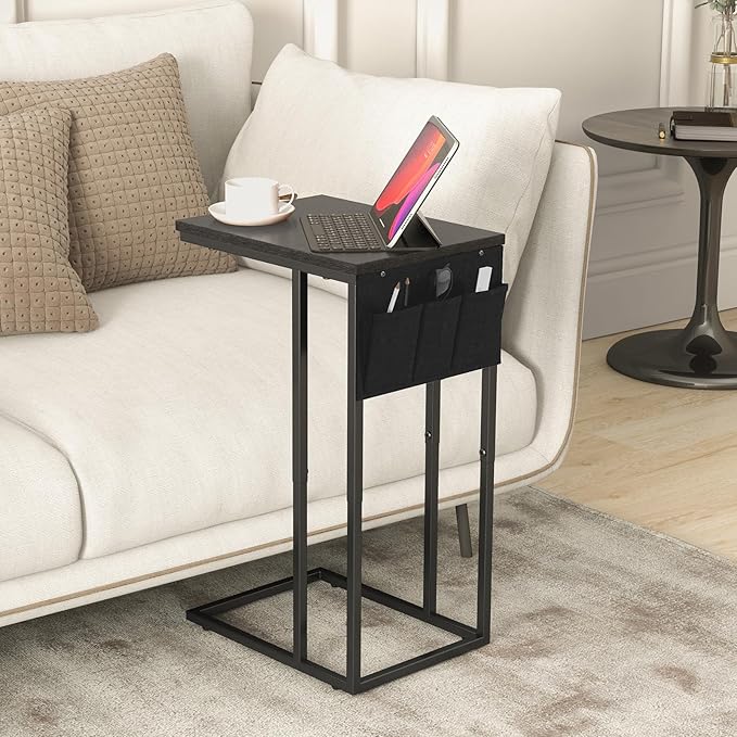 C Shaped End Table for Couch, Small Couch Side Table for Sofa, C Side Table - Image 2