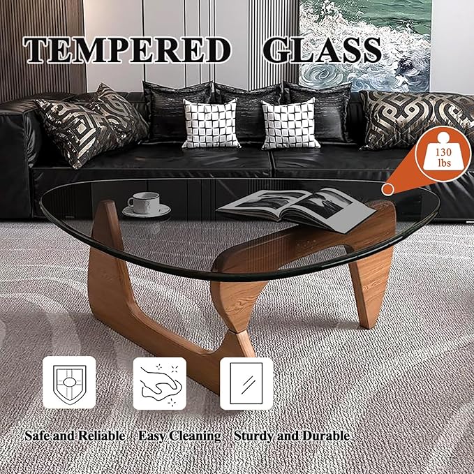Modern Glass Coffee Table for Living Room, Small mid Century Modern Coffee Table - Image 3