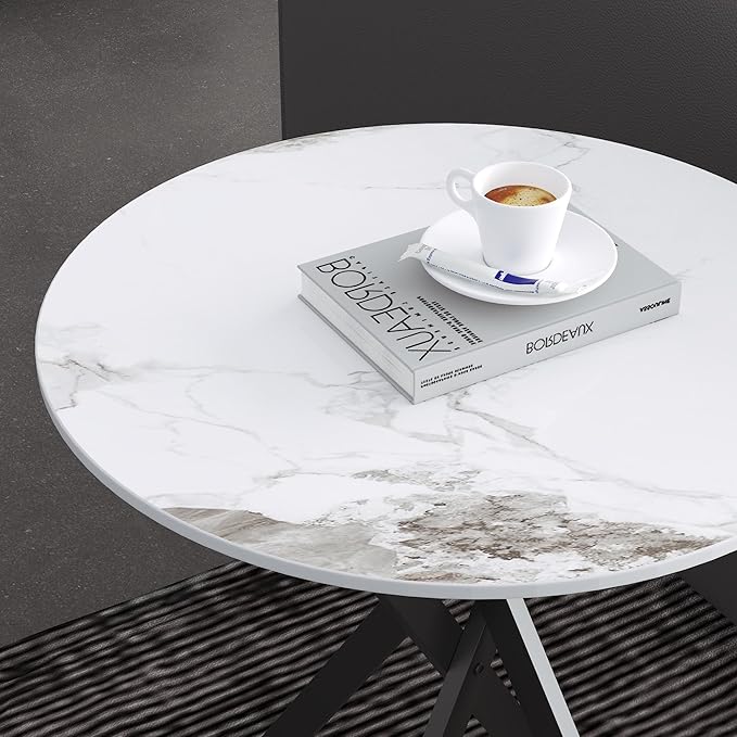 Small Round Marble Side Coffee Table - Image 5