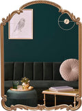 English Estate Carved Arch Wood Wall Mirror, Mirror by WyldeIris