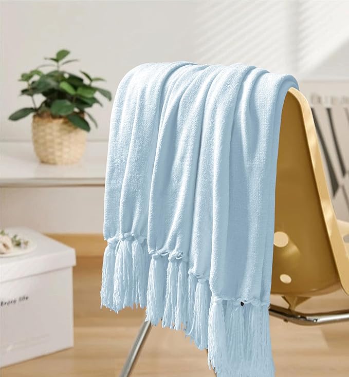 Chenille Throw Blanket for Couch 50"X 60", Soft Cozy Throws - Image 3