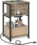 VASAGLE Side Table with Charging Station, 3-Tier End Table with USB Ports and by VASAGLEbySONGMICSHOME