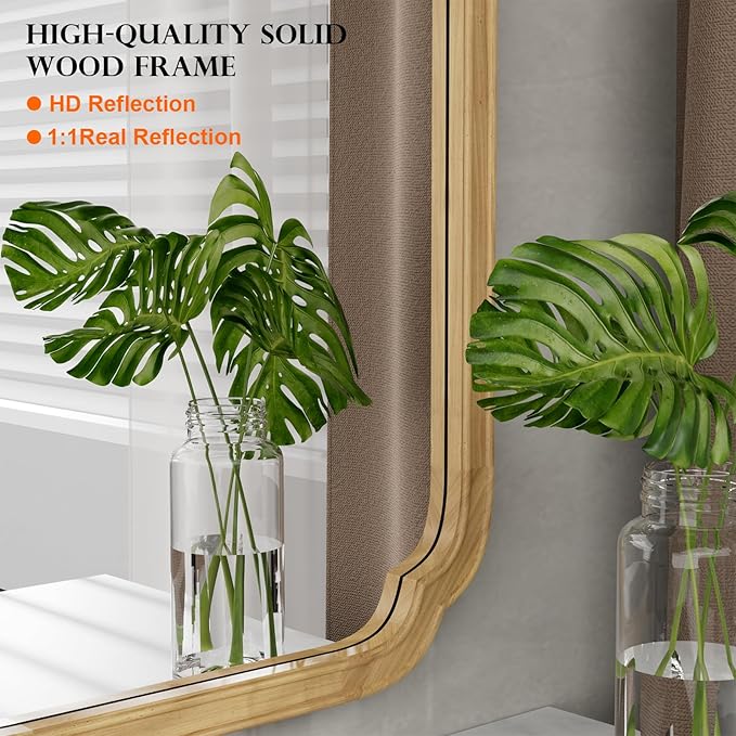 WallBeyond 30" x 40" Rounded Corner Arch Wall Mirror - Image 5