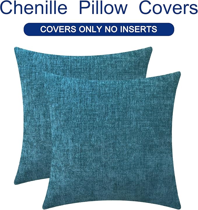 CaliTime Throw Pillow Covers Decorative 16 X 16 Inches Pack of 2 Cozy Chenille - Image 6