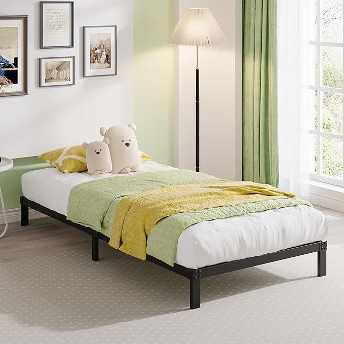 EMODA 6 Inch Twin Bed Frames No Box Spring Needed, Heavy Duty Metal Twin - Image 2