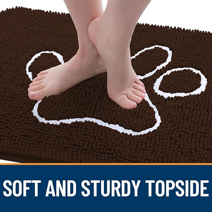 OLANLY Door Mat for Muddy Dog Paws 47x24, Ultra Absorbent Chenille Mud Doormat - Image 4