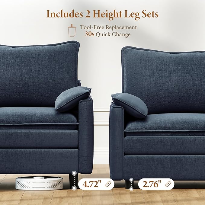 Vesgantti 142" Cloud Couch Sectional Modular Sofa, Comfy Sectional Couch - Image 3