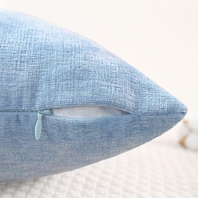 CaliTime Throw Pillow Covers Decorative 20 X 20 Inches Pack of 2 Cozy Chenille - Image 3
