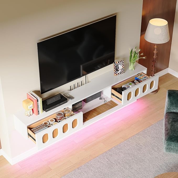 Floaticase Fully Assembled Floating TV Stand, 47IN High Gloss Wall Mounted - Image 3