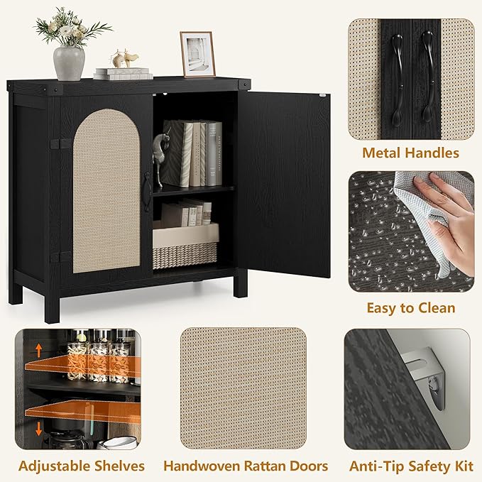IDEALHOUSE Rattan Buffet Cabinet - Image 4