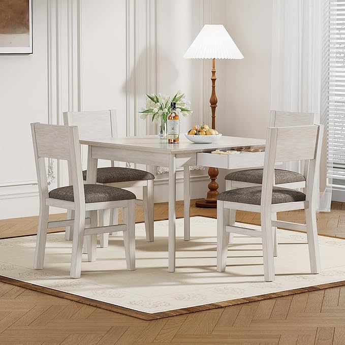 Solid Wood Dining Chairs Set of 4, Farmhouse Kitchen Chairs - Image 2