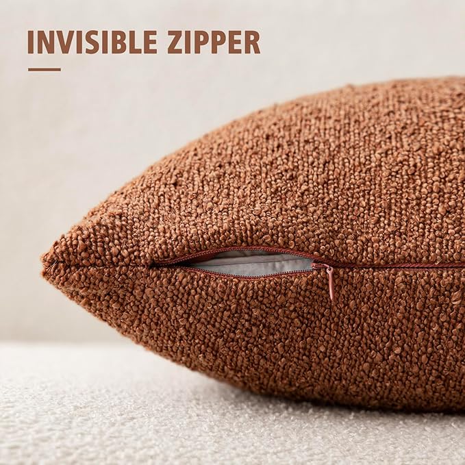 Foindtower Pack of 2, Decorative Textured Boucle Throw Pillow Covers Accent - Image 3