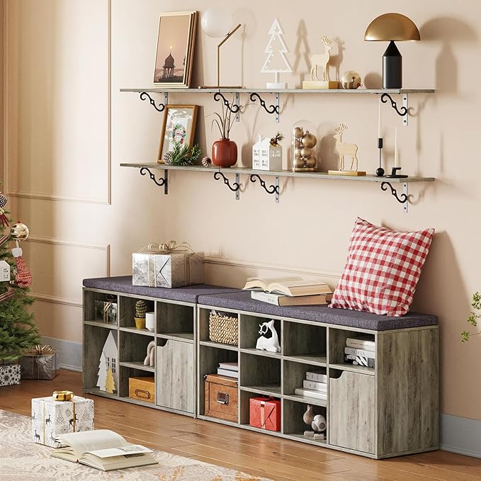 DINZI LVJ Long Wall Shelves, 23.6 Inch Large Floating Shelves Set of 2 - Image 7