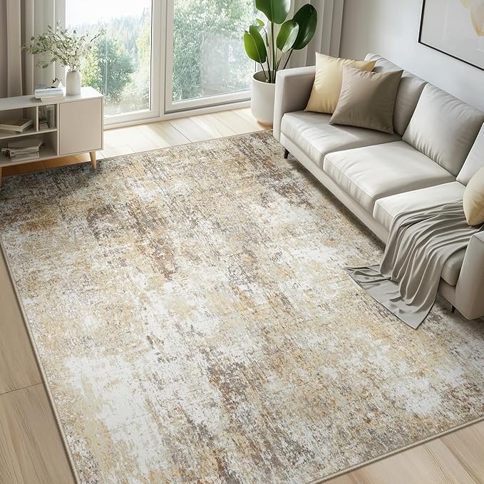 Washable Area Rugs 8'x10' Non-Slip Modern Abstract Soft - Image 2