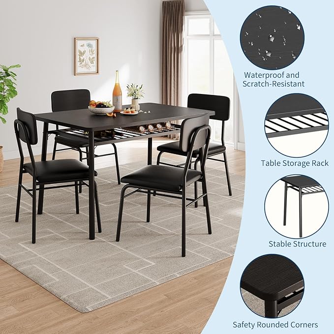 GarveeHome Dining Table Set for 4 - Image 5