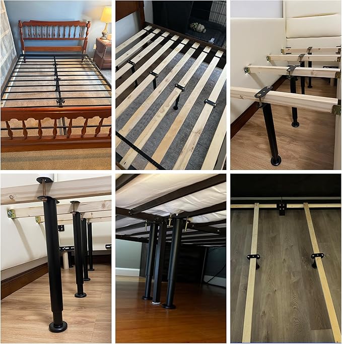 Metal Bed Frame Support Legs, 9.8-16.5 Inch Adjustable Height Bed Support Legs - Image 3