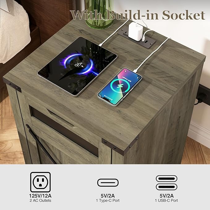 Farmhouse End Table Set of 2 - Image 4