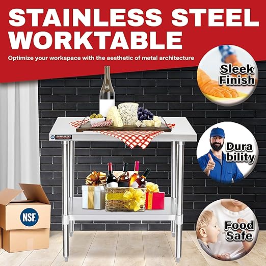 DuraSteel 24x36 Stainless Steel Work Table - Image 4