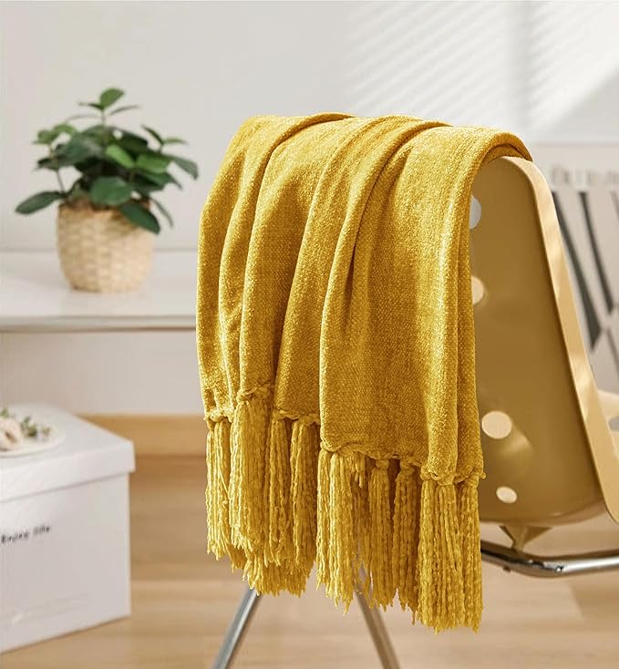 Chenille Throw Blanket for Couch 50"X 60", Soft Cozy Throws - Image 3