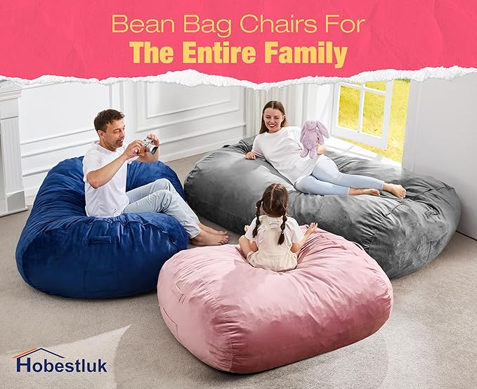 Hobestluk 6FT Bean Bag Chair Large Beanbag Lounger - Image 8