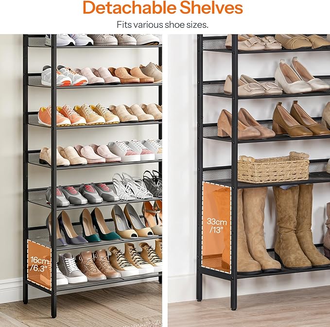 HOOBRO 8-Tier Shoe Rack, 29.5"L Shoe Shelf, Large Capacity Shoe Storage - Image 5
