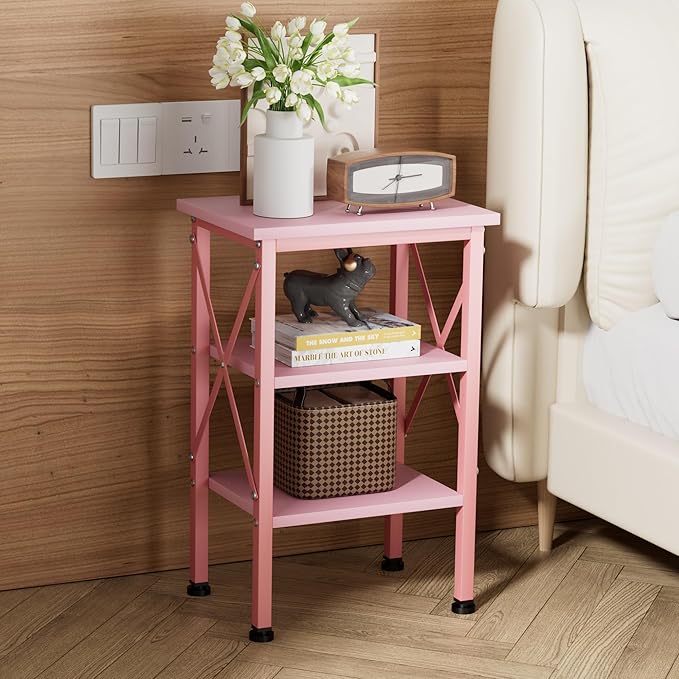 VECELO Modern Nightstands X-Design Side End Table Night Stand - Image 2