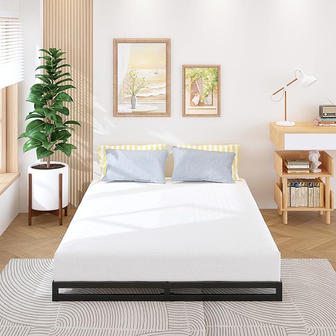 4 Inch Full Size Bed Frame No Box Spring Needed, Heavy Duty Metal Platform Beds - Image 6